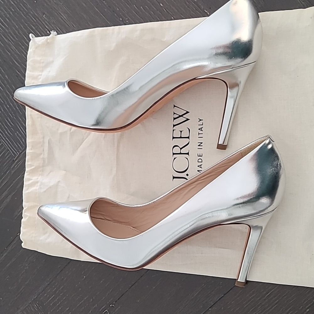 NWOT Vintage J. Crew Everly Mirror Metallic Pumps - Picture 6 of 8